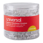 Universal Clear Push Pins, Plastic, Clear, 0.38