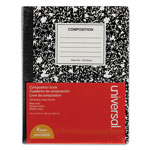 Universal Composition Book, Medium/College Rule, Black Marble Cover, (100) 9.75 x 7.5 Sheets, 6/Pack orginal image