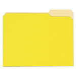 Universal Deluxe Colored Top Tab File Folders, 1/3-Cut Tabs: Assorted, Letter Size, Yellow/Light Yellow, 100/Box orginal image