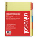 Universal Deluxe Extended Insertable Tab Indexes, 5-Tab, 11 x 8.5, Buff, Assorted Tabs, 6 Sets orginal image