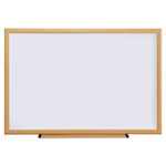 Universal Deluxe Melamine Dry Erase Board, 36 x 24, Melamine White Surface, Oak Fiberboard Frame orginal image