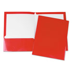 Universal Laminated Two-Pocket Folder, Cardboard Paper, 100-Sheet Capacity, 11 x 8.5, Red, 25/Box orginal image
