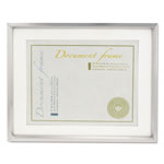 Universal Plastic Document Frame with Mat, 11 x 14 and 8.5 x 11 Inserts, Metallic Silver orginal image