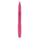 Universal Pocket Highlighters, Fluorescent Pink Ink, Chisel Tip, Pink Barrel, Dozen orginal image