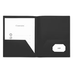 Universal Two-Pocket Plastic Folders, 100-Sheet Capacity, 11 x 8.5, Black, 10/Pack orginal image