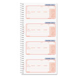 Universal Wirebound Message Books, Two-Part Carbonless, 5 x 2.75, 4 Forms/Sheet, 400 Forms Total orginal image