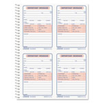 Universal Wirebound Message Books, Two-Part Carbonless, 5.5 x 3.88, 4 Forms/Sheet, 200 Forms Total orginal image