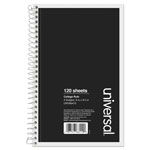 Universal Wirebound Notebook, 3-Subject, Medium/College Rule, Black Cover, (120) 9.5 x 6 Sheets orginal image