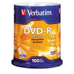 Verbatim DVD-R Discs, 4.7GB, 16x, Spindle, Silver, 100/Pack orginal image