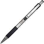 Zebra Pen F-301 Retractable Ballpoint Pen, 0.7 mm, Black Ink, Stainless Steel/Black Barrel orginal image