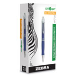 Zebra Pen GR8 Retractable Gel Pen, Medium 0.7mm, Blue Ink, Blue/Silver Barrel, Dozen orginal image