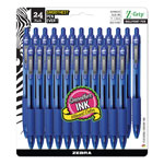 Zebra Pen Z-Grip Retractable Ballpoint Pen, Medium 1mm, Blue Ink, Clear Barrel, 24/Pack orginal image