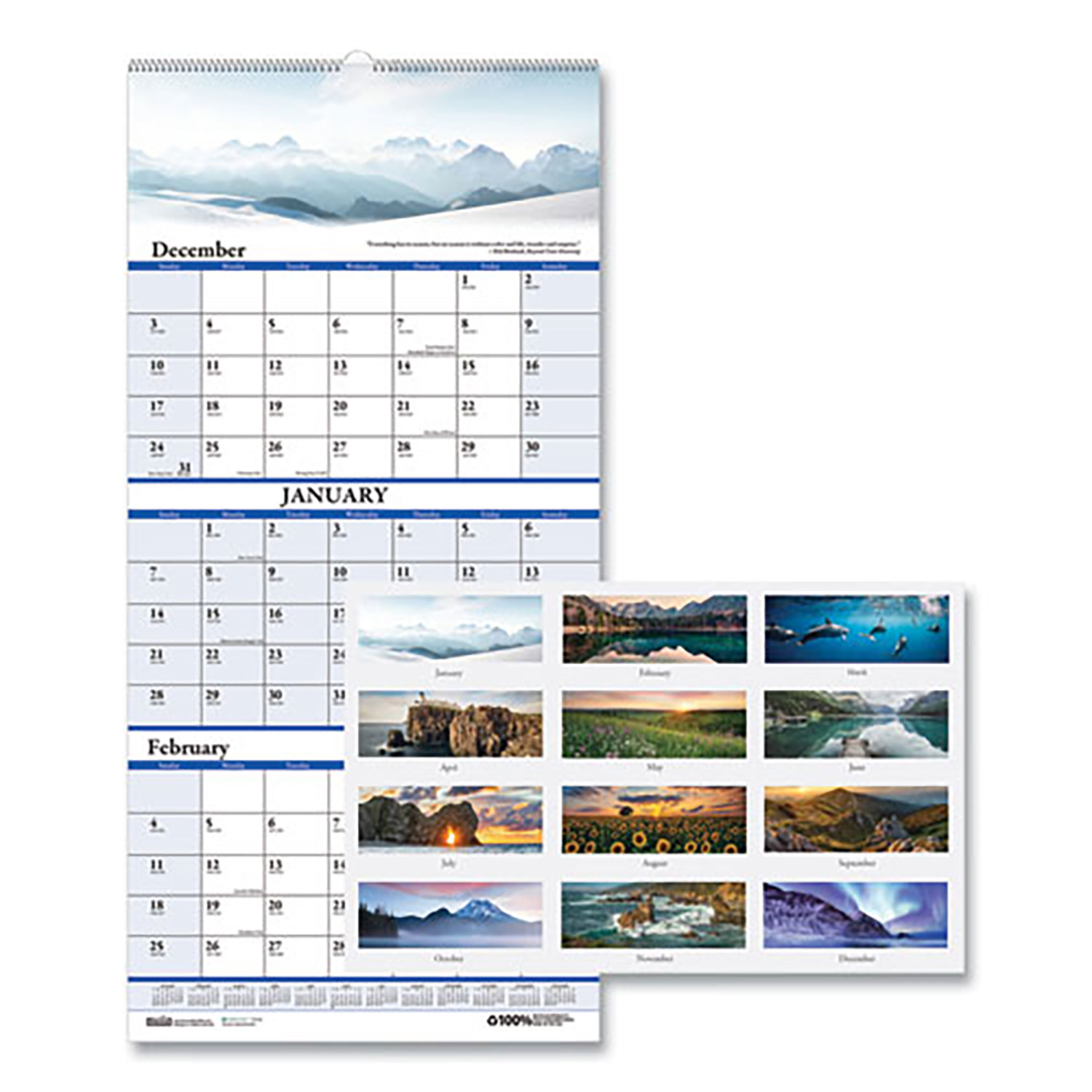 house-of-doolittle-earthscapes-recycled-3-month-vertical-wall-calendar-scenic-landscapes