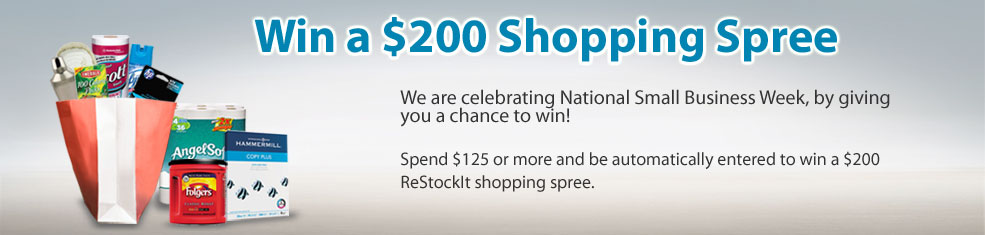Who doesn't want to win a $200 Shopping Spree! Spend $125+ and be automatically entered to win a $200 ReStockIt e-gift certificate.
